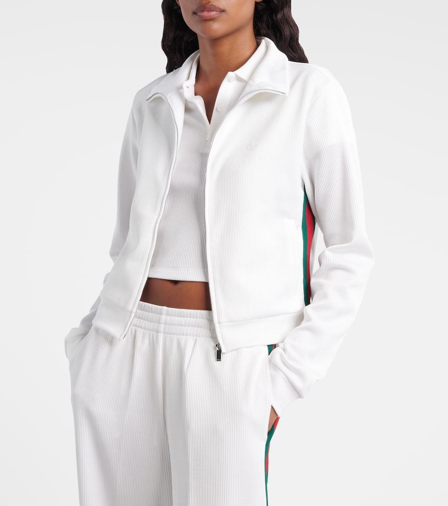 Sweat-shirt court en maille côtelée - Gucci - Modalova