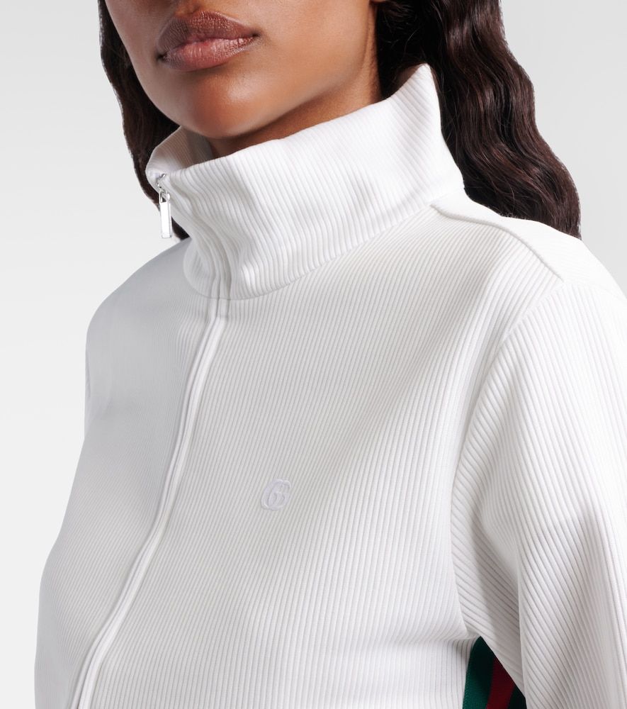 Sweat-shirt court en maille côtelée - Gucci - Modalova