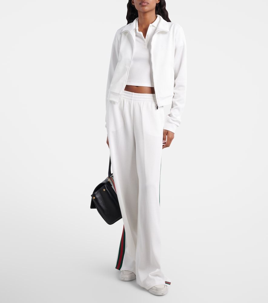 Sweat-shirt court en maille côtelée - Gucci - Modalova