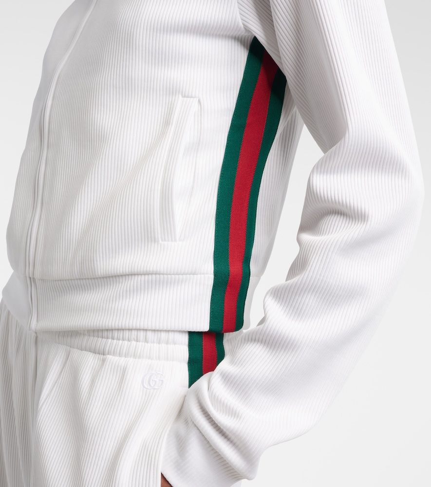 Sweat-shirt court en maille côtelée - Gucci - Modalova