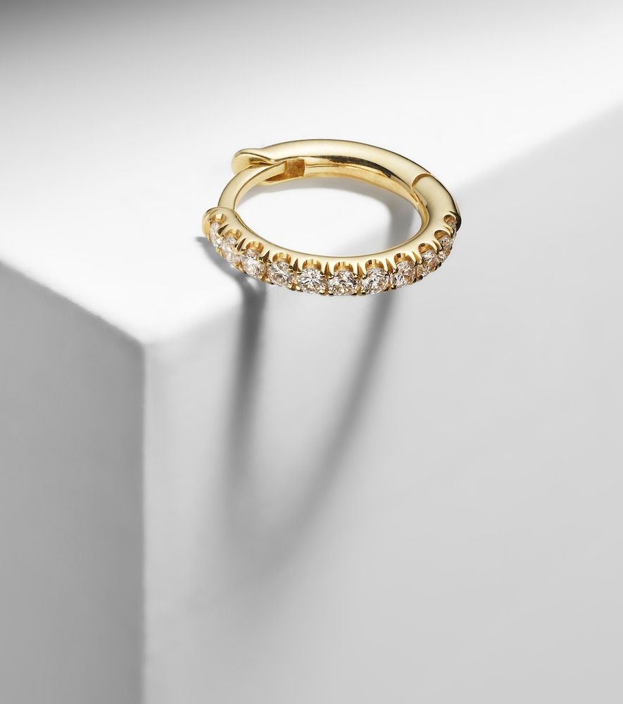 Boucle d’oreille unique Micro Hoop Pavé en or 18 carats et diamants - Spinelli Kilcollin - Modalova