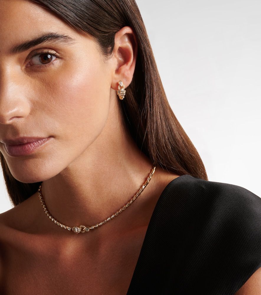 Boucles d'oreilles Serpentine en or 18 ct, grenats et diamants - Shay Jewelry - Modalova