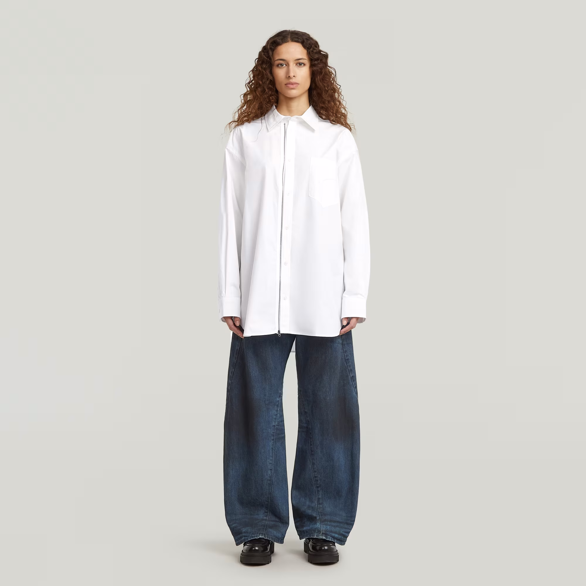 Chemise Oversized Zip Poplin - s - G-Star RAW - Modalova