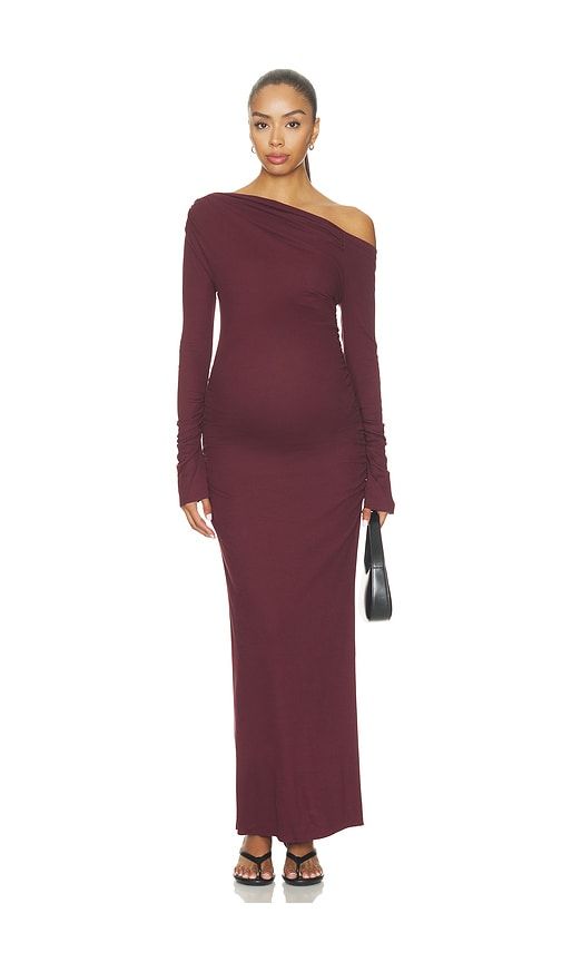 ROBE MAXI À MANCHES LONGUES SOFT RIB RUCHED MAXI DRESS en . Taille L. Also en M, S - BUMPSUIT - Modalova
