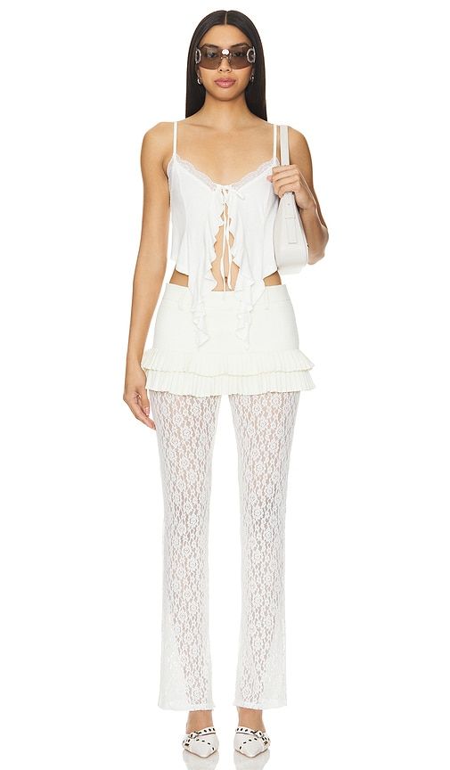 JUPE-SHORT MINI AVEC DOUBLE VOLANT en . Taille L. Also en XL, XXL - LIONESS - Modalova