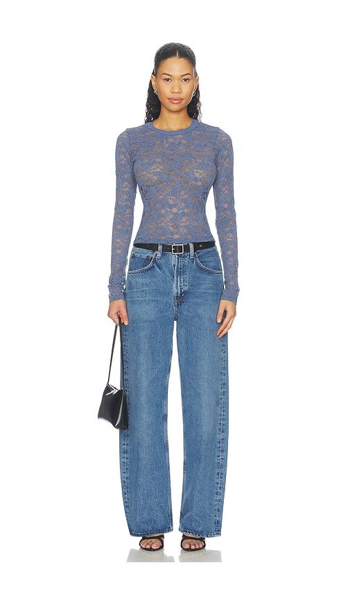 Vero Long Sleeve Fitted Lace Top en . Taille L. Also en M, S, XS - Michael Lauren - Modalova