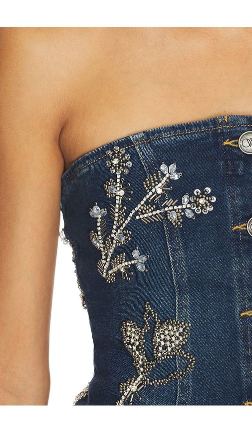 Nova Embellished Denim Top en . Taille M. Also en S, XS - OW Collection - Modalova