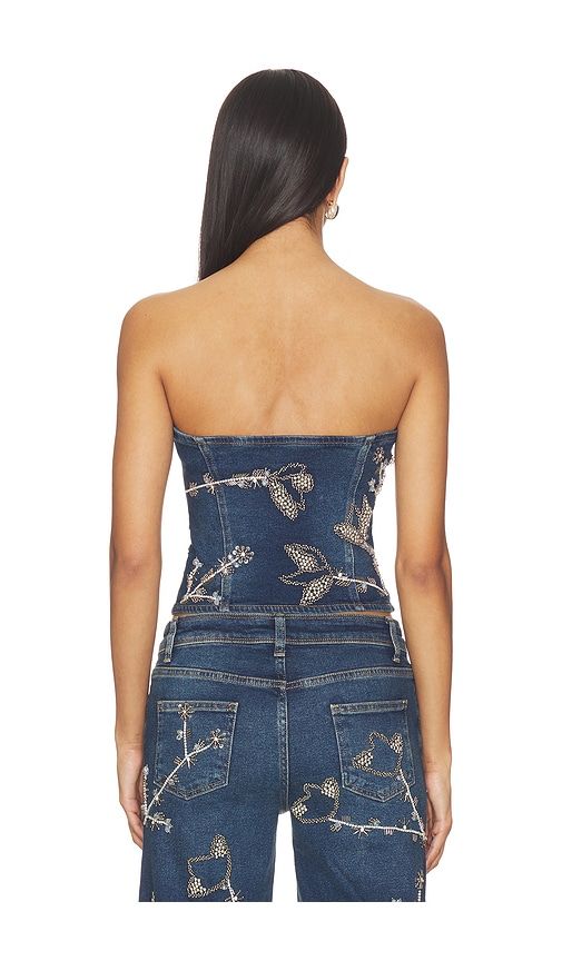 Nova Embellished Denim Top en . Taille M. Also en S, XS - OW Collection - Modalova