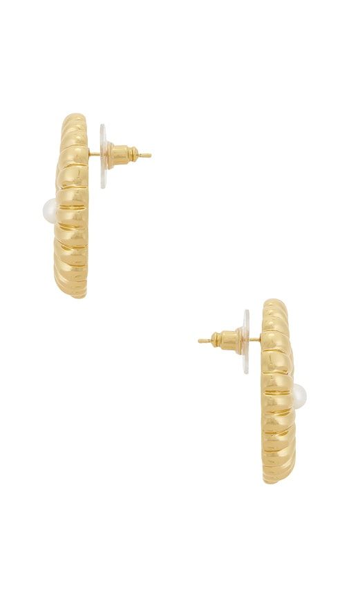 BOUCLES D'OREILLES GOLD PEARL SHELL EARRINGS en - self-portrait - Modalova