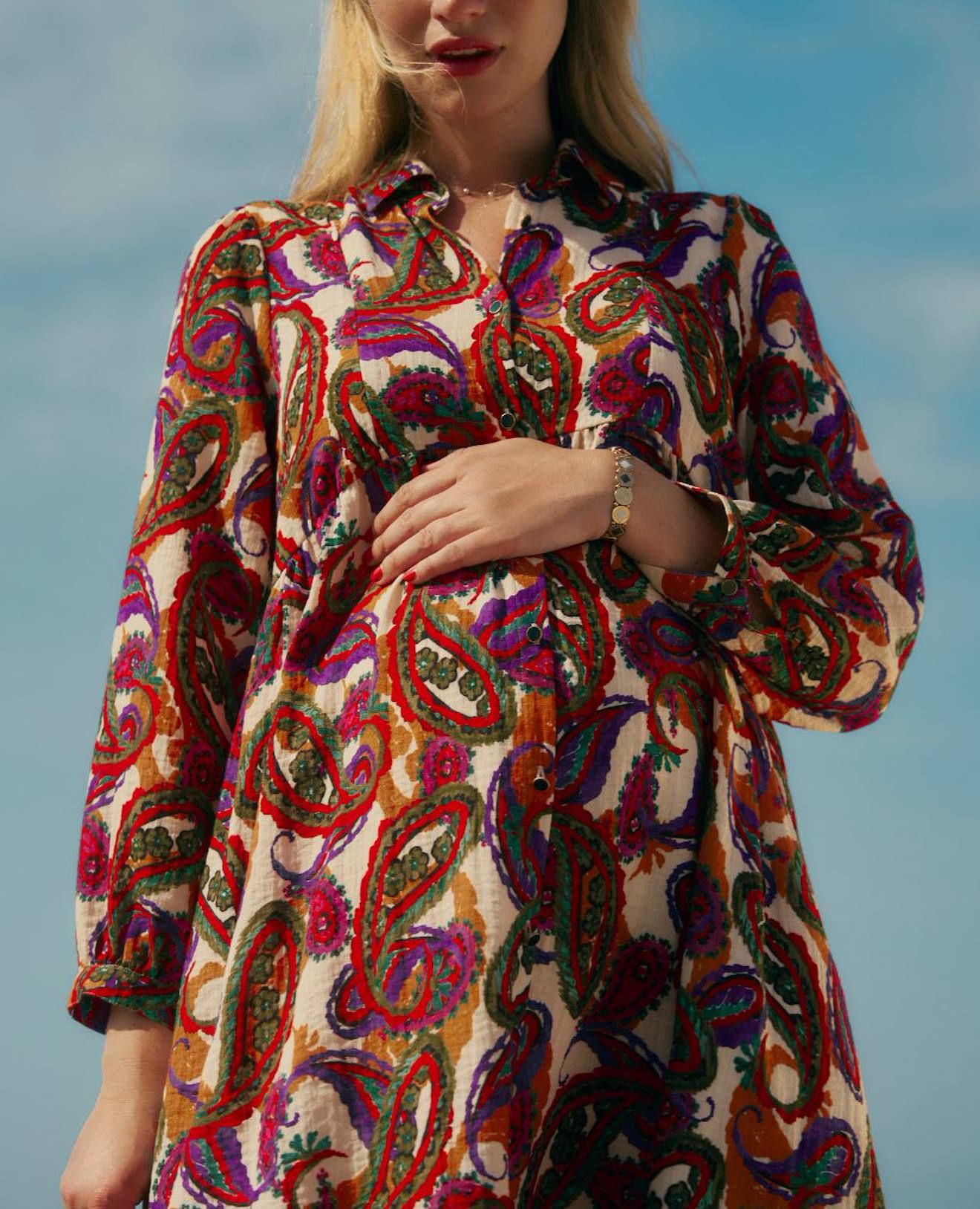 Robe Chemisier De Grossesse Et D'allaitement Soledad Multico - Cache Coeur - Modalova