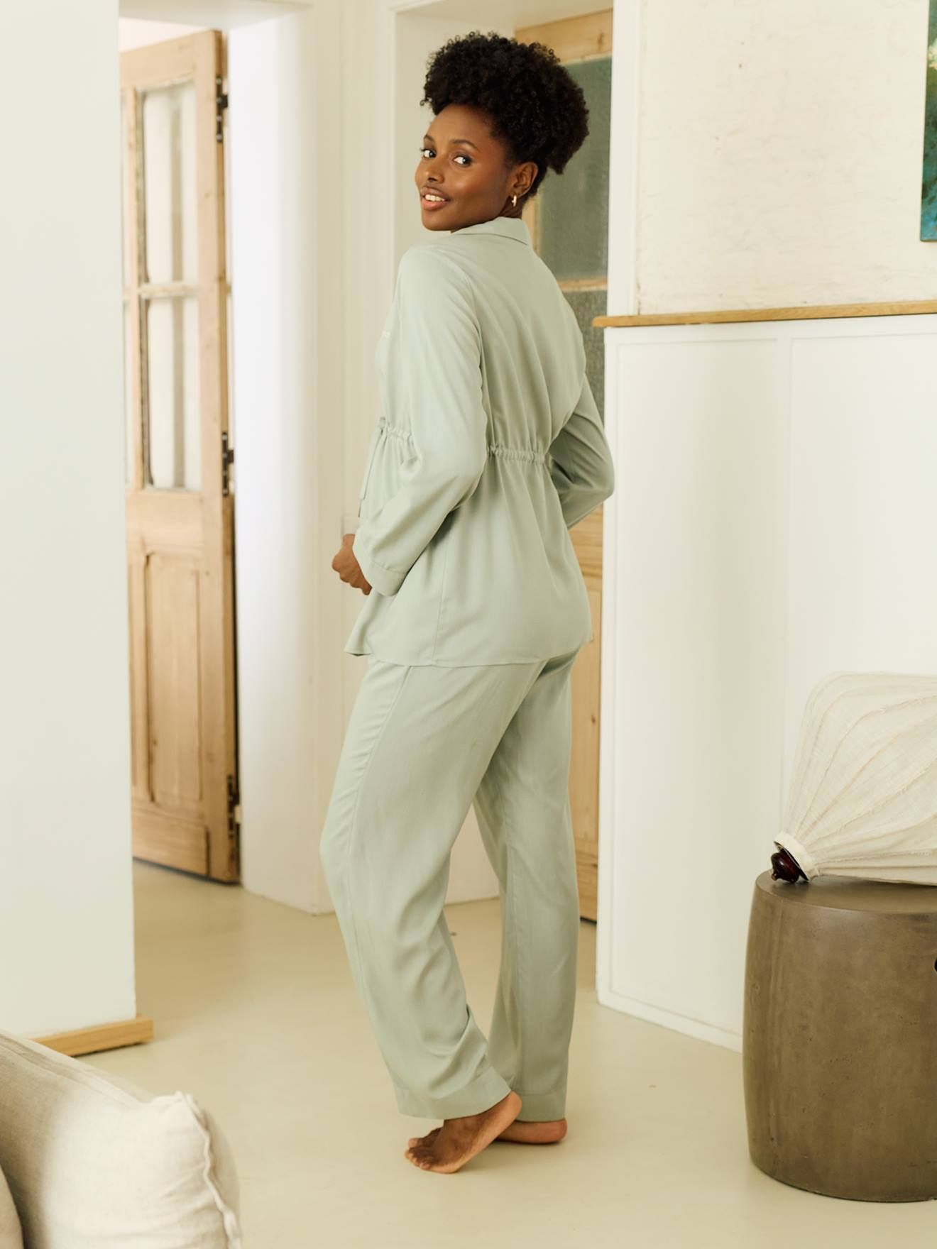 Pyjama 2 pièces future maman personnalisable sauge - Vertbaudet - Modalova