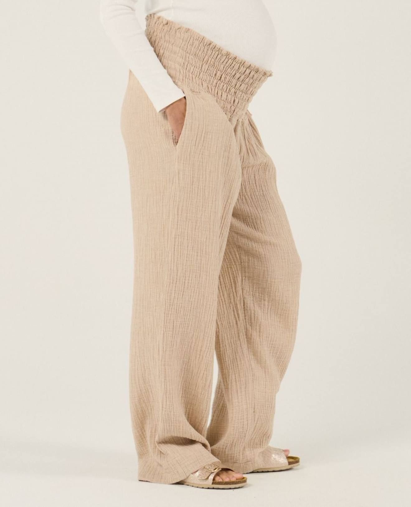 Pantalon De Maternité Myriam Beige - Cache Coeur - Modalova