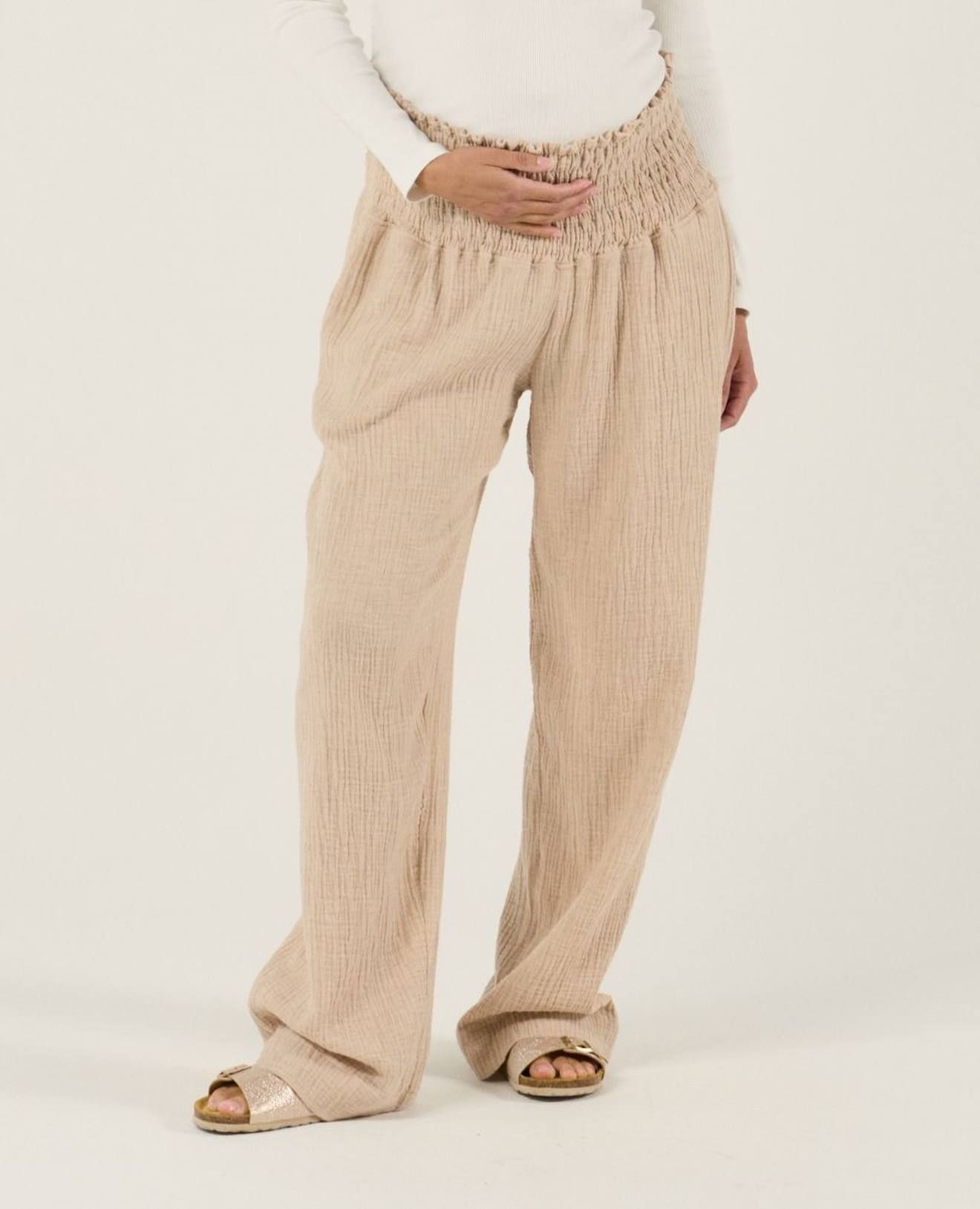 Pantalon De Maternité Myriam Beige - Cache Coeur - Modalova
