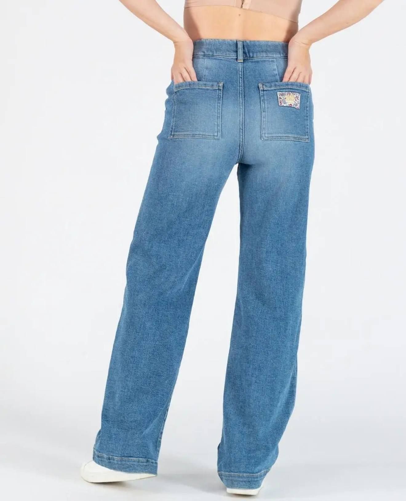 Jean De Grossesse Wide Leg Kelly Mid Mid Blue - Cache Coeur - Modalova