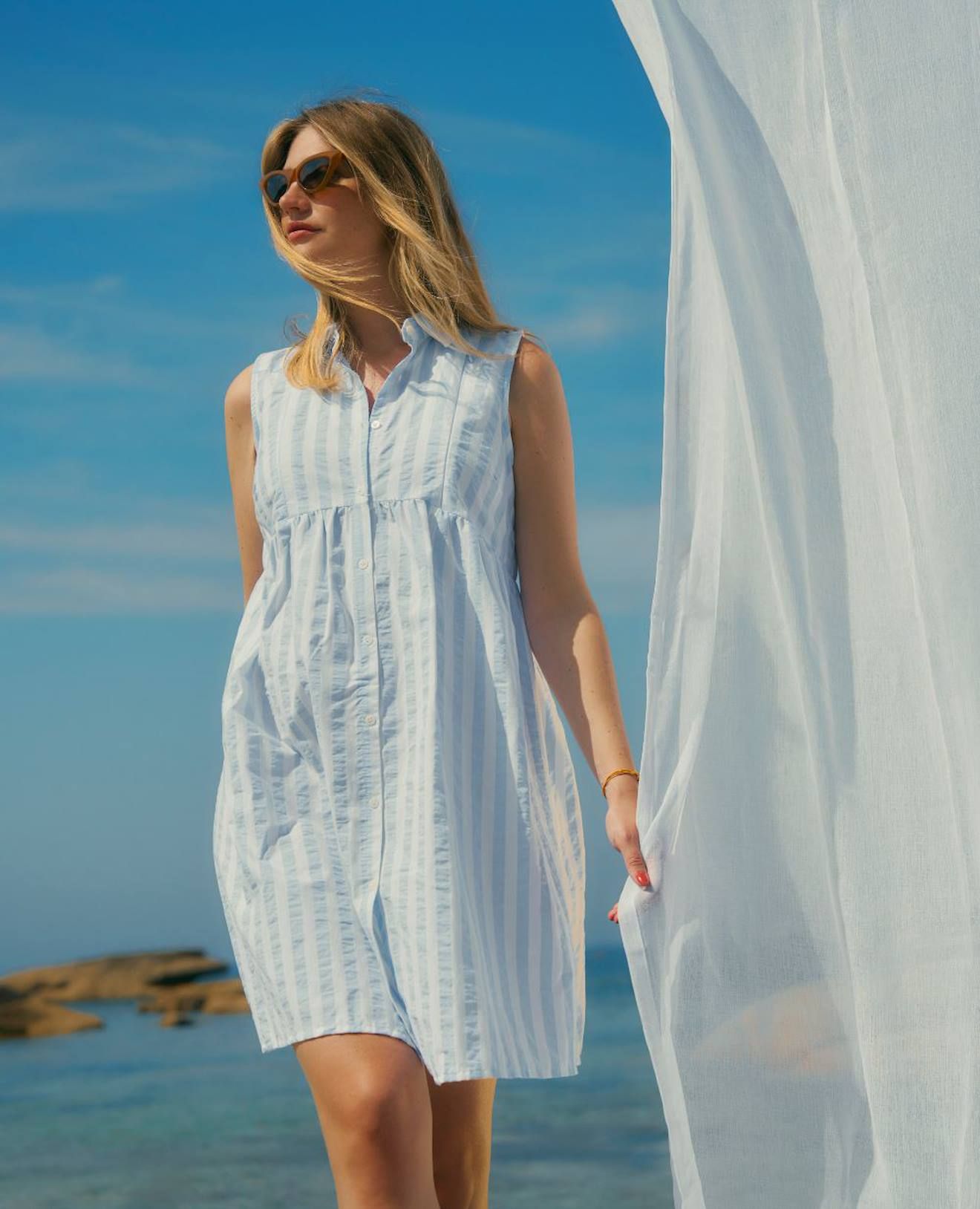 Robe Chemisier De Grossesse Et D'allaitement Agathe - Cache Coeur - Modalova