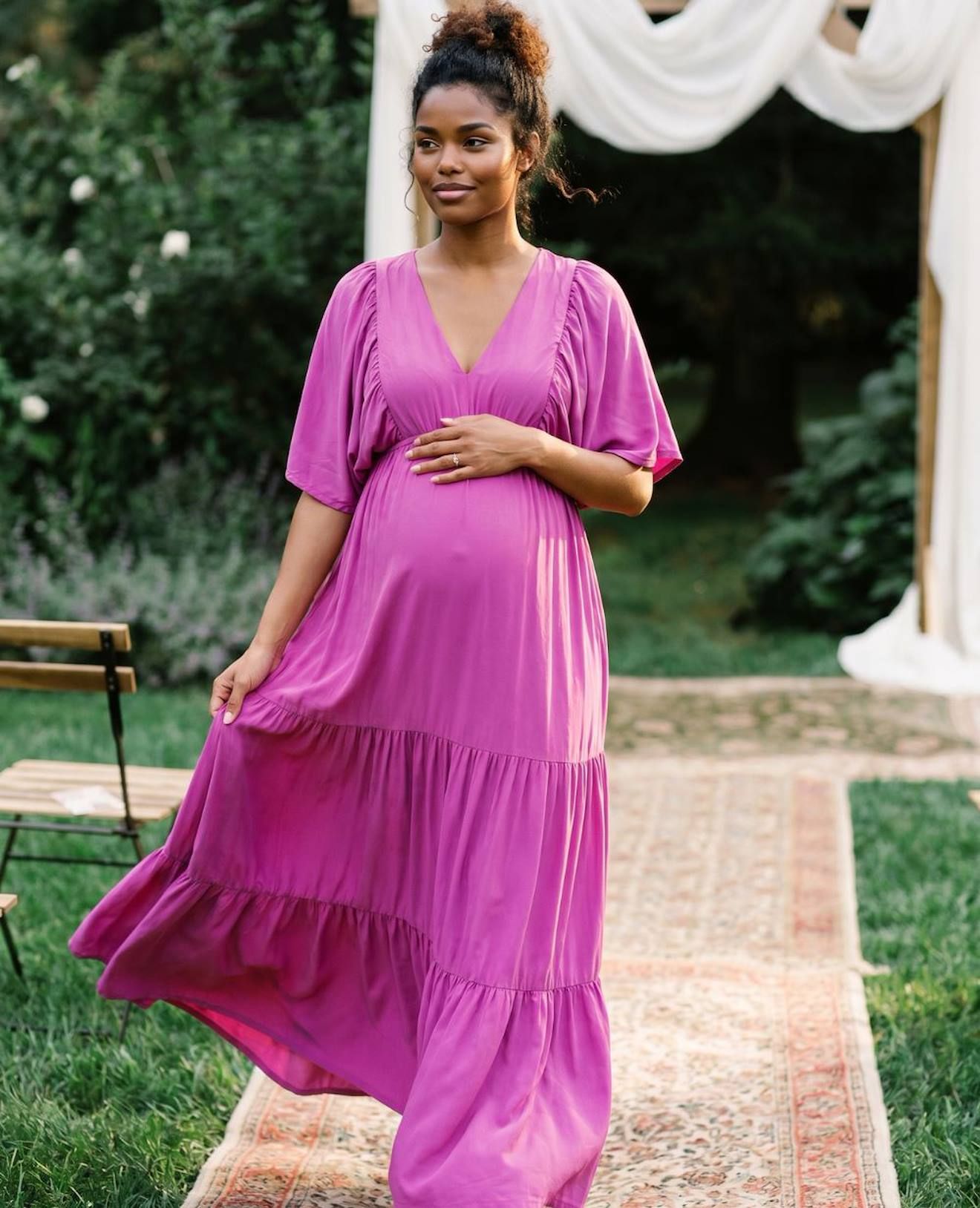 Robe De Grossesse Et D'allaitement Claudette Petunia - Cache Coeur - Modalova