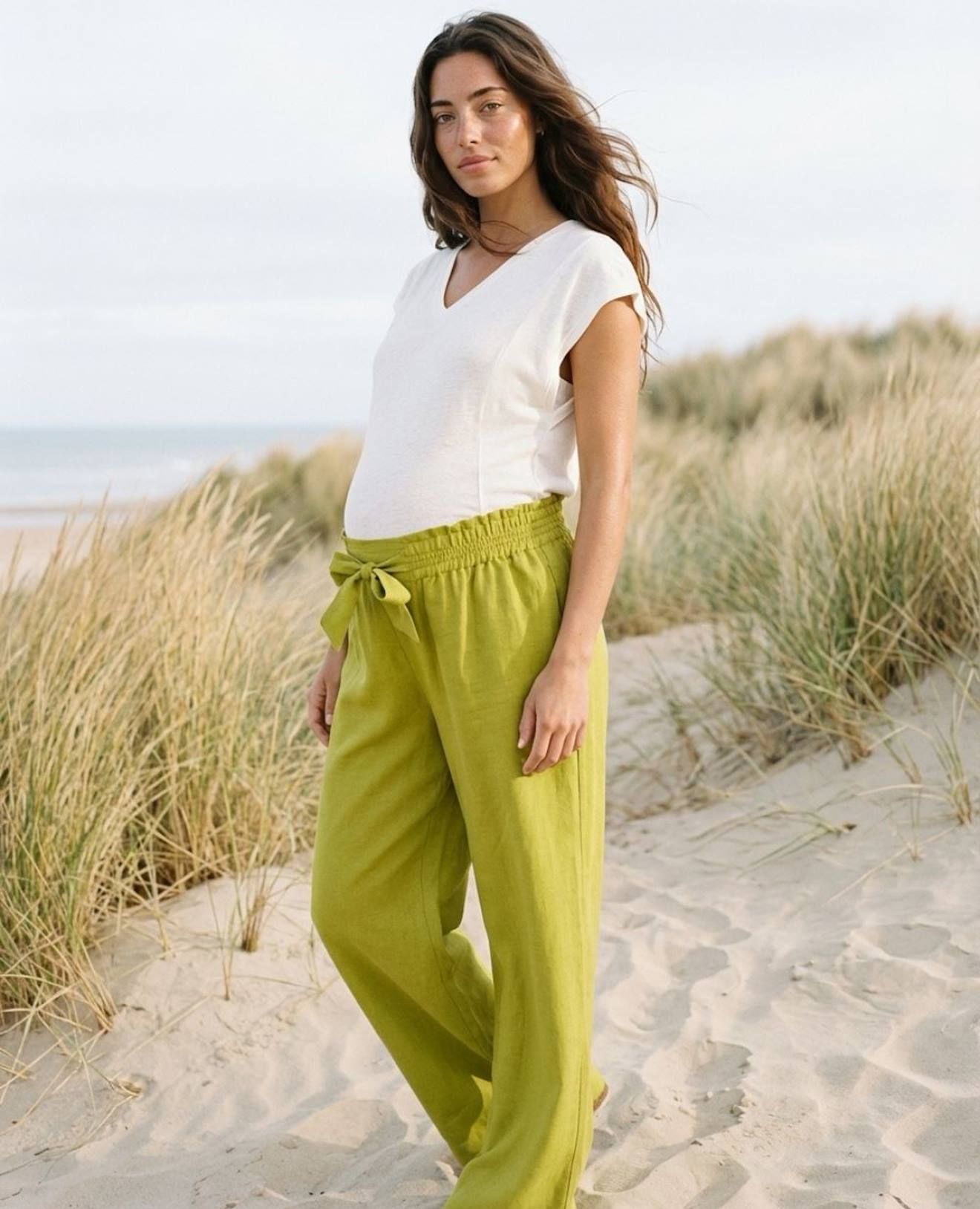 Pantalon De Grossesse Sahel Anis - Cache Coeur - Modalova