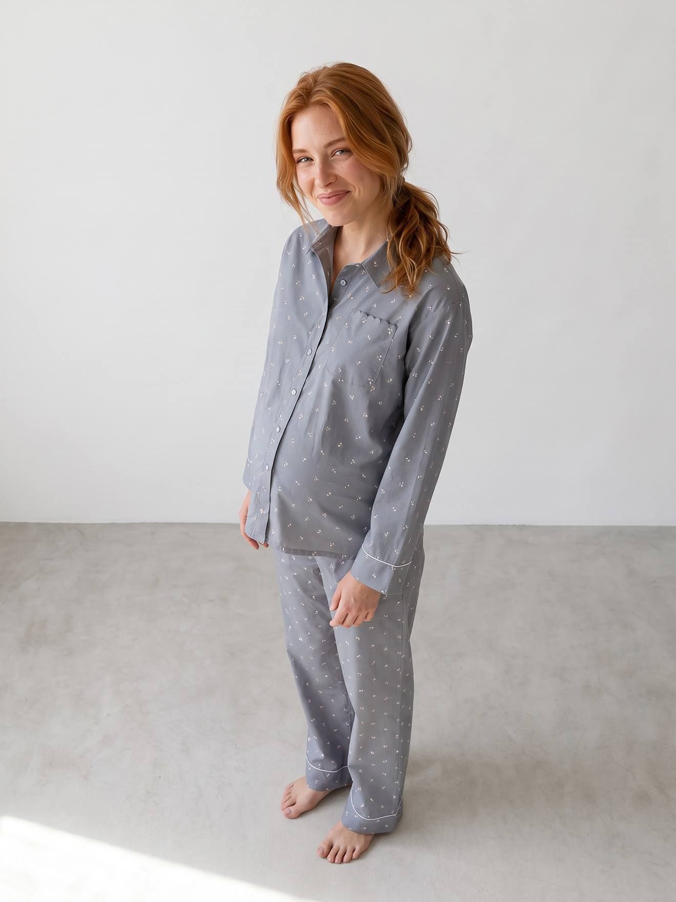 Pyjama grossesse et allaitement sauge - Vertbaudet - Modalova