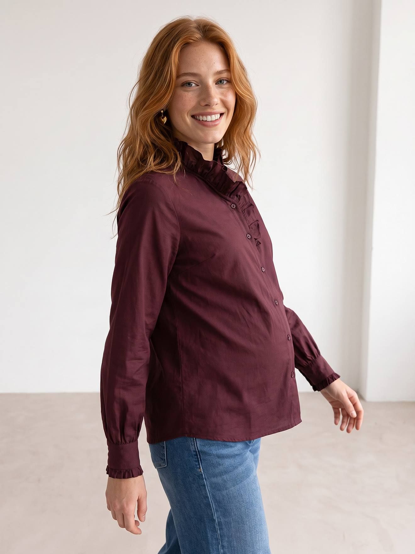 Chemise grossesse et allaitement prune - Vertbaudet - Modalova