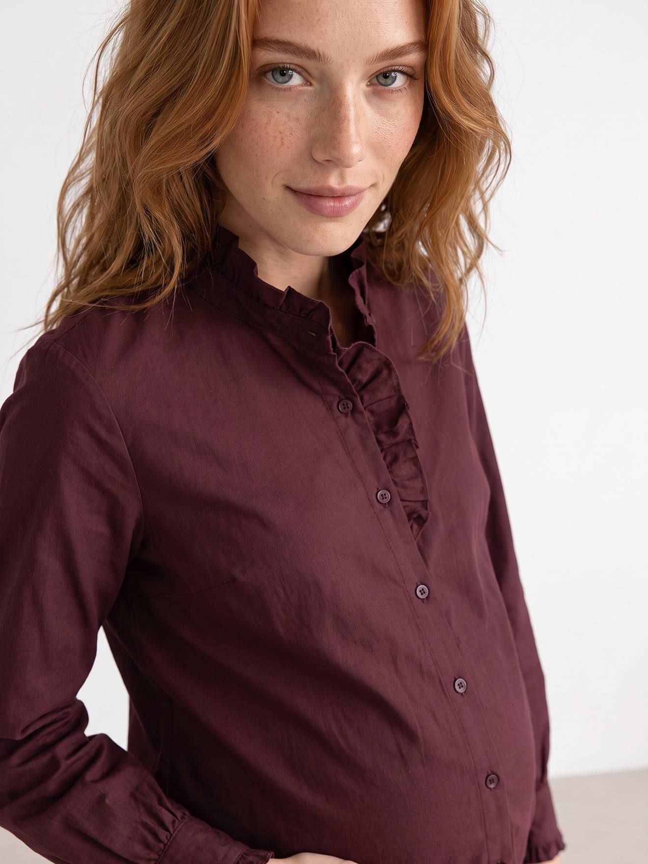 Chemise grossesse et allaitement prune - Vertbaudet - Modalova