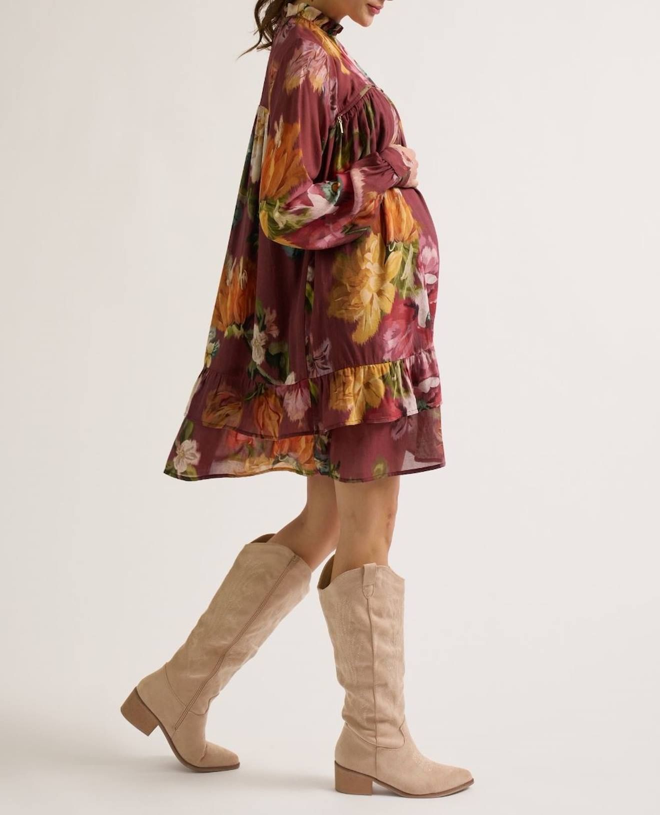 Robe De Grossesse Et Allaitement Elisabeth Multico - Cache Coeur - Modalova