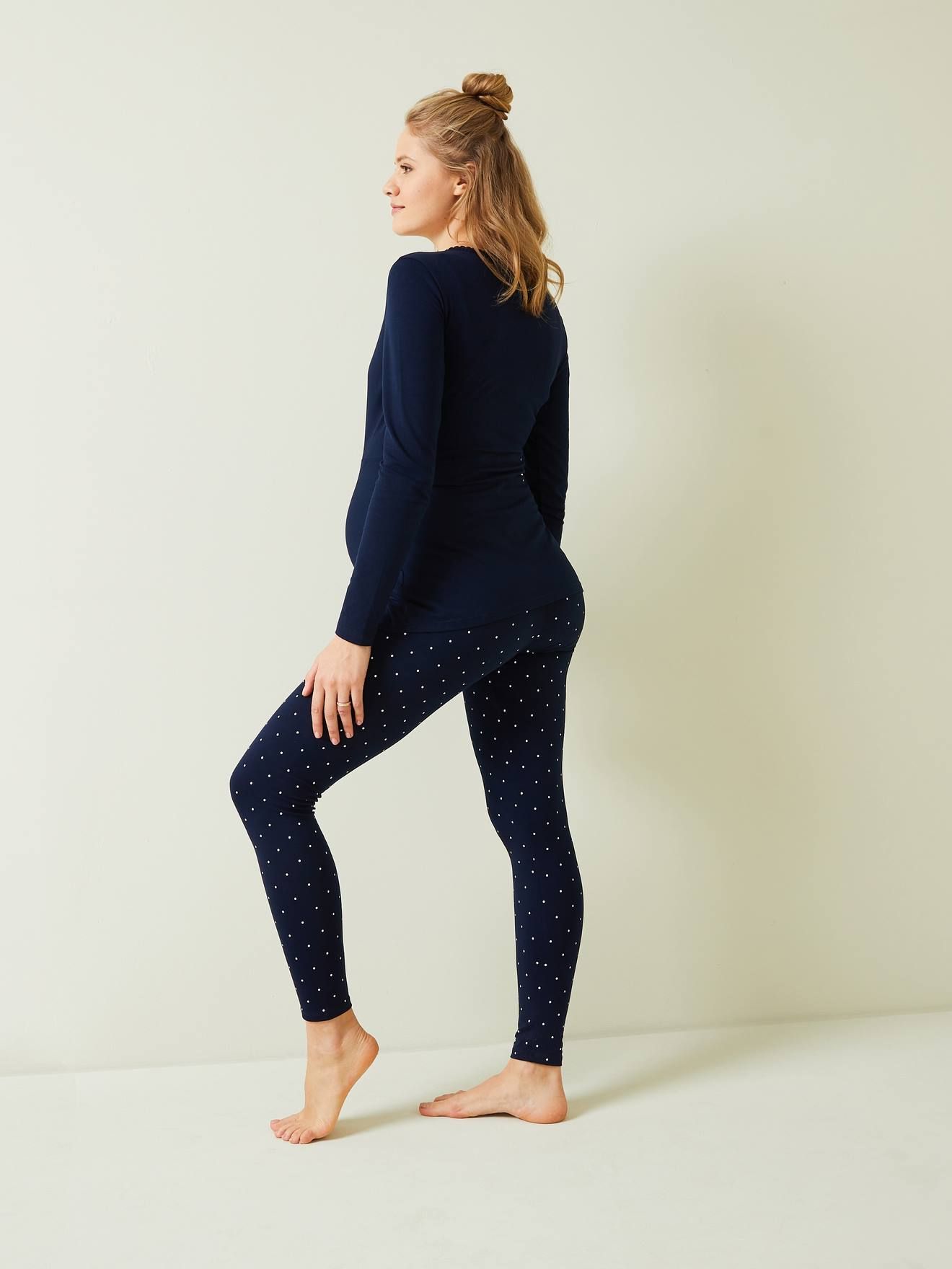 Ensemble 2 pièces pyjama grossesse et allaitement encre imprimé - Vertbaudet - Modalova