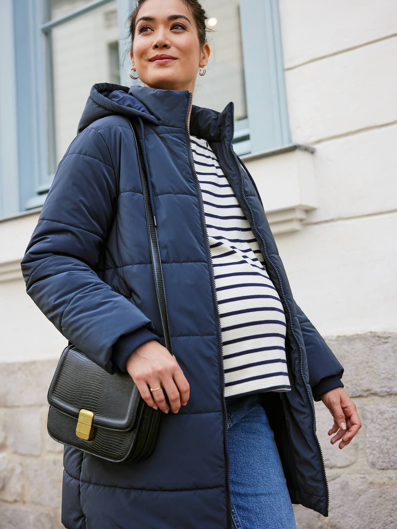 Doudoune longue et évolutive grossesse et post-partum marine - Envie De Fraise - Modalova