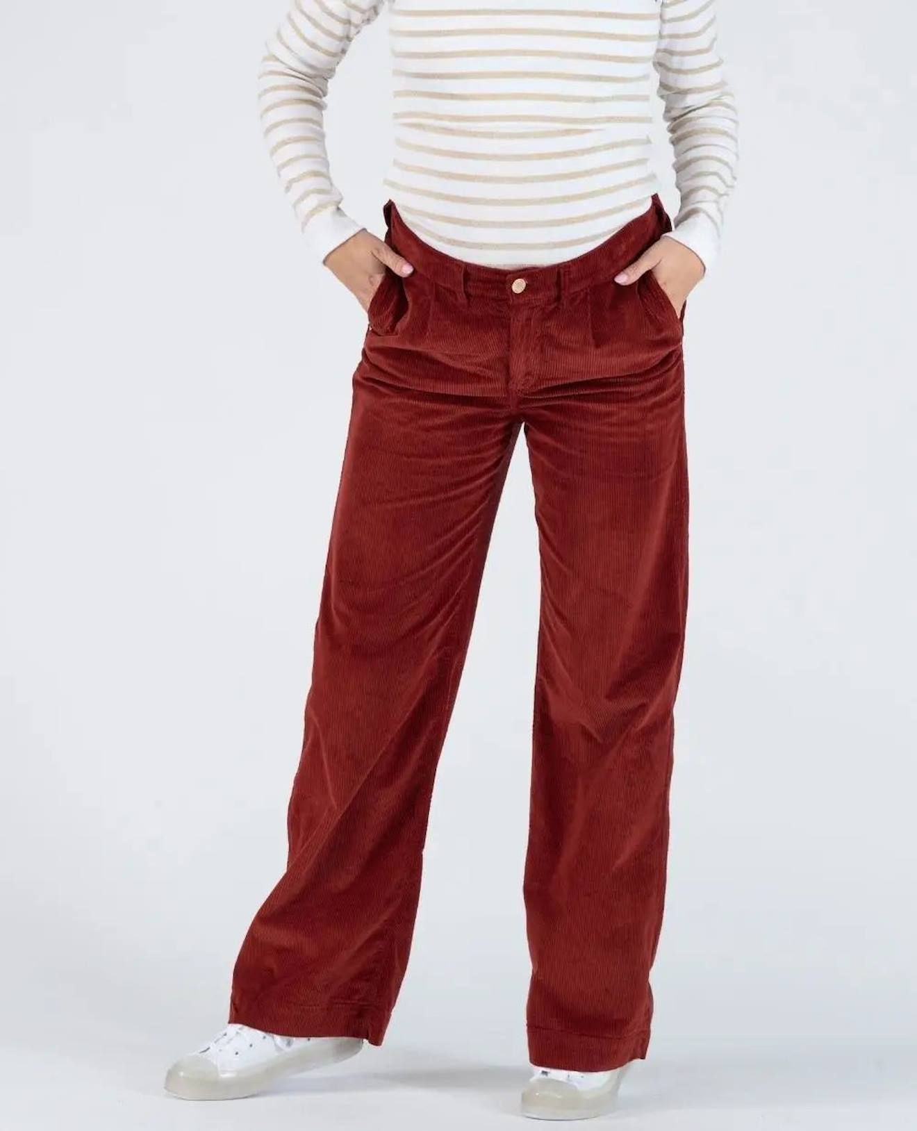 Pantalon Velours De Grossesse Clyde Havane - Cache Coeur - Modalova