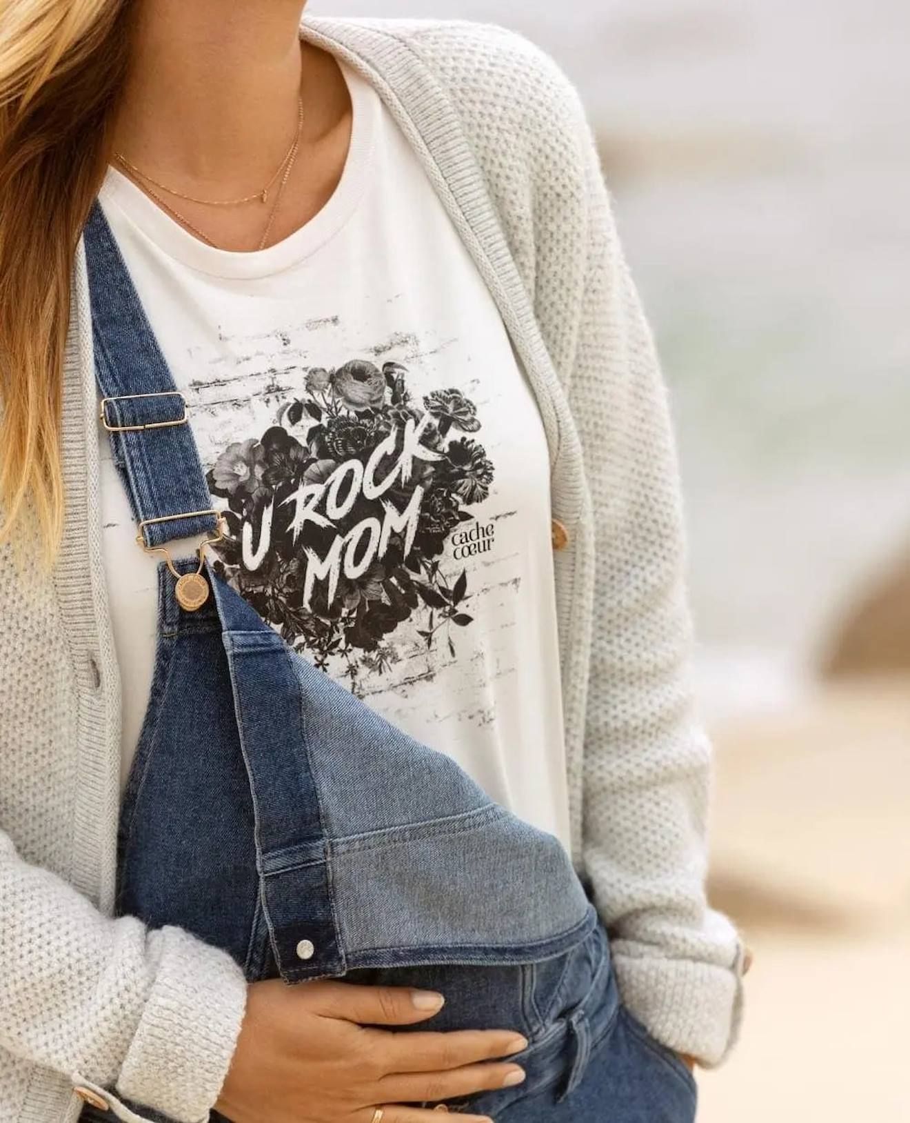 T-shirt De Grossesse Rock Noir - Cache Coeur - Modalova