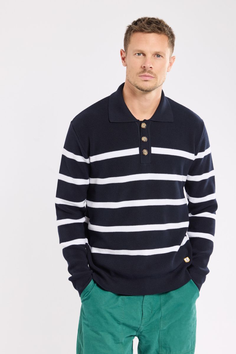 Pull col boutonné Heritage - coton - ARMOR LUX FR - Modalova