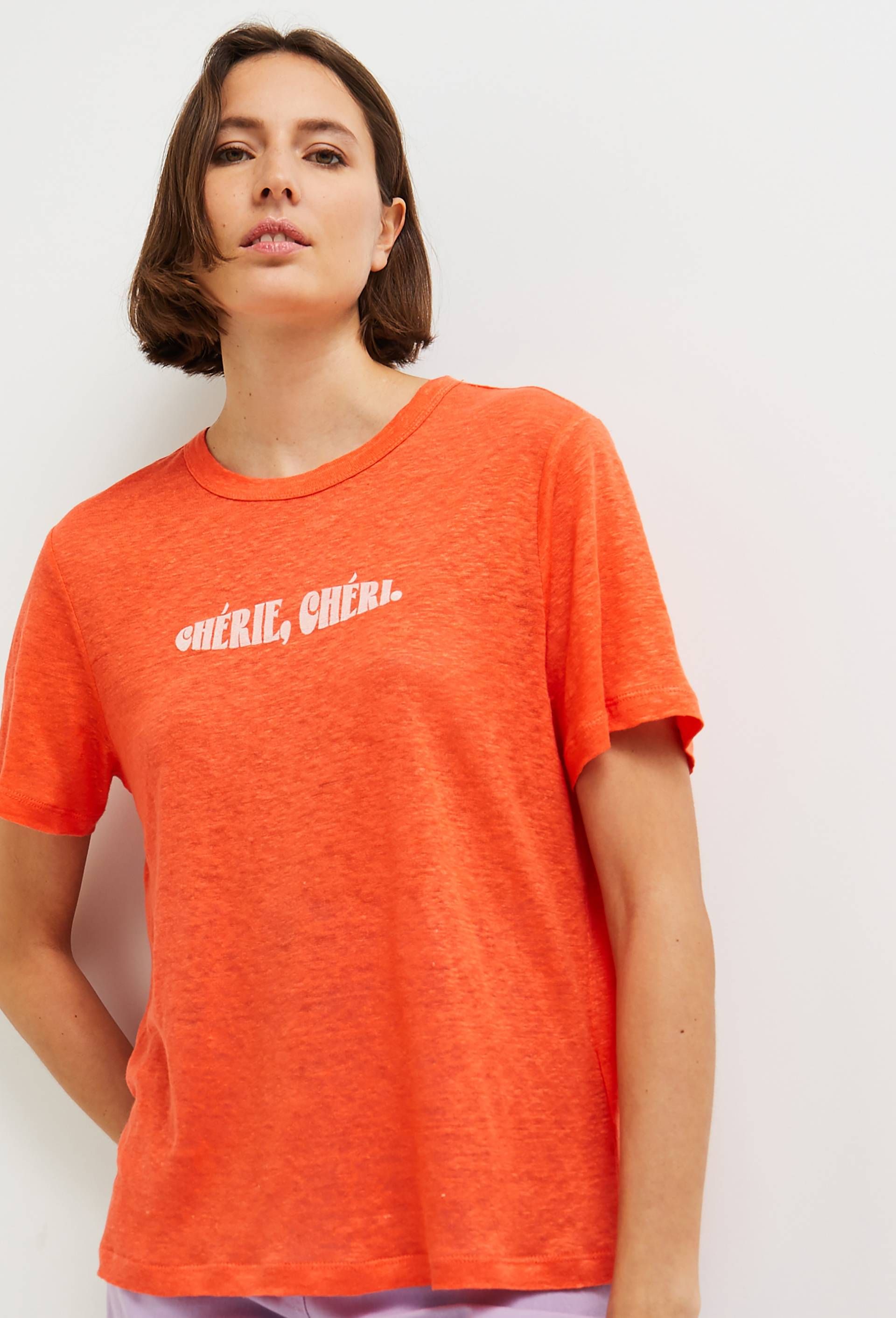 T.shirt à message placé en lin European Flax, Oeko-Tex - MONOPRIX FEMME - Modalova