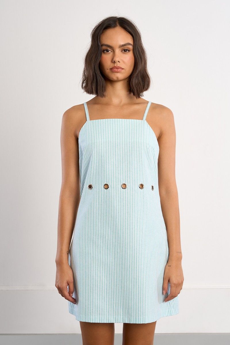 Robe mini rayée verte - LILI SIDONIO - Modalova