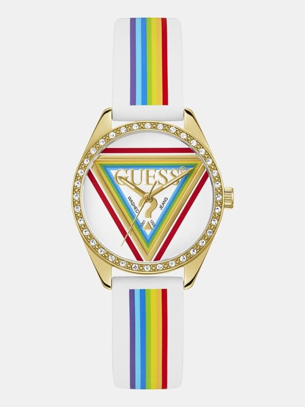 Montre Analogique En Silicone Arc-En-Ciel 34 Mm - Guess - Modalova