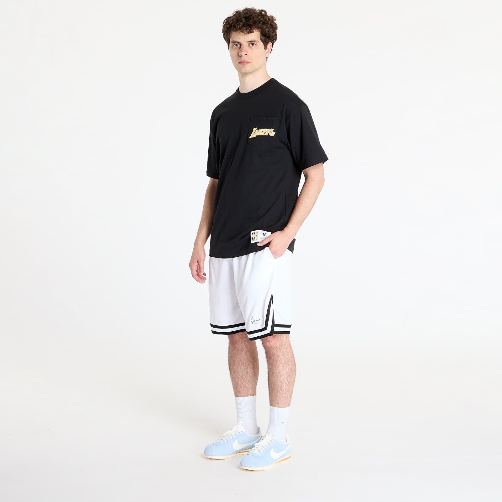 T-shirt NBA Double Hit Ss Pocket Tee Vintage Logo Lakers L - Mitchell & Ness - Modalova