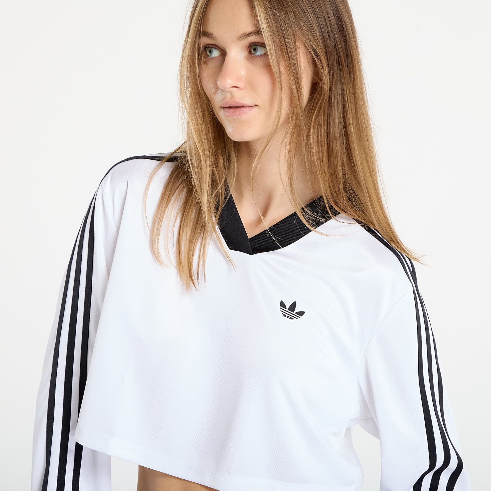 T-shirt adidas Adicolor Football Jacquard Crop Long-Sleeve Top XS - adidas Originals - Modalova