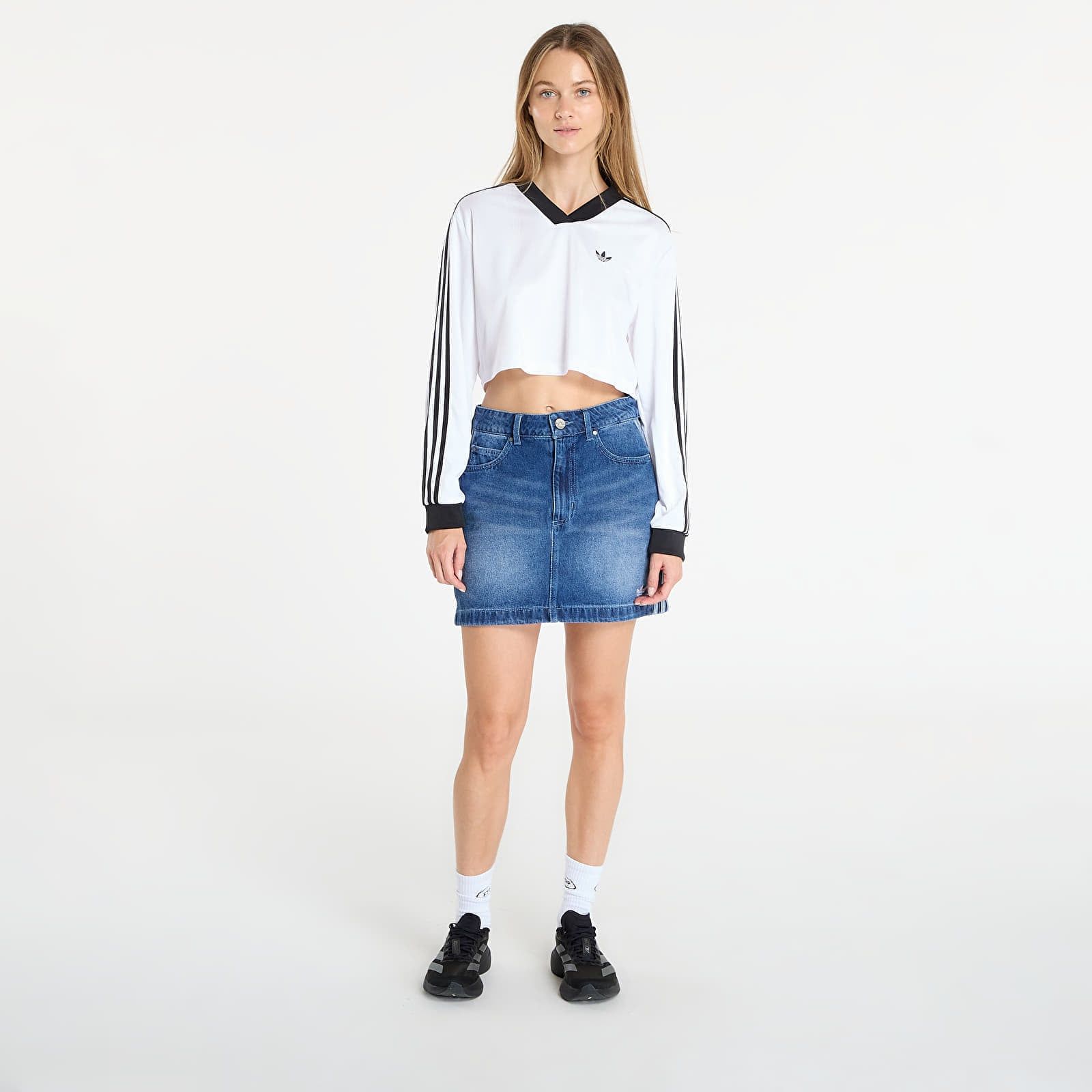 T-shirt adidas Adicolor Football Jacquard Crop Long-Sleeve Top XS - adidas Originals - Modalova
