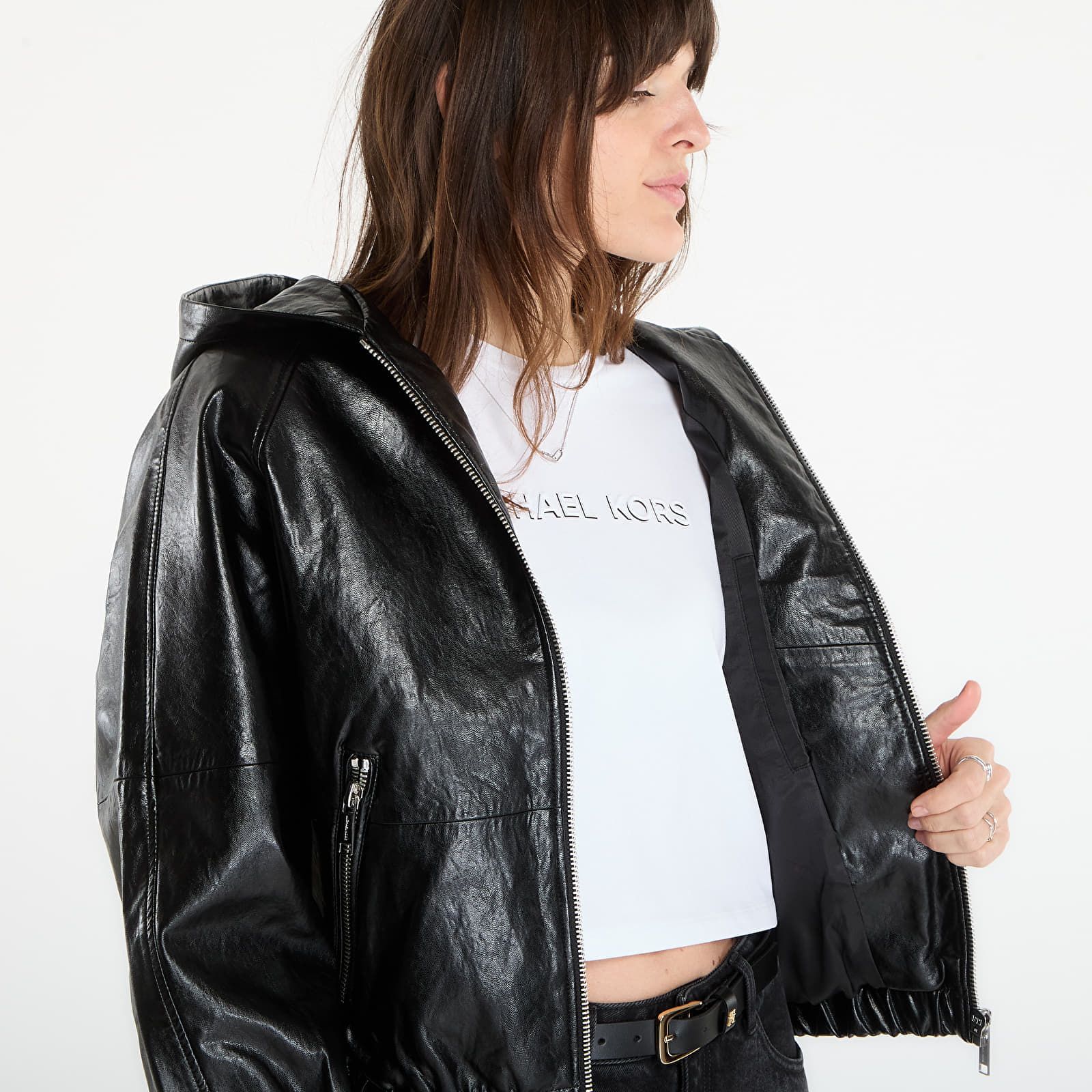 Veste Faux Leather Hoodie XS - Michael Kors - Modalova