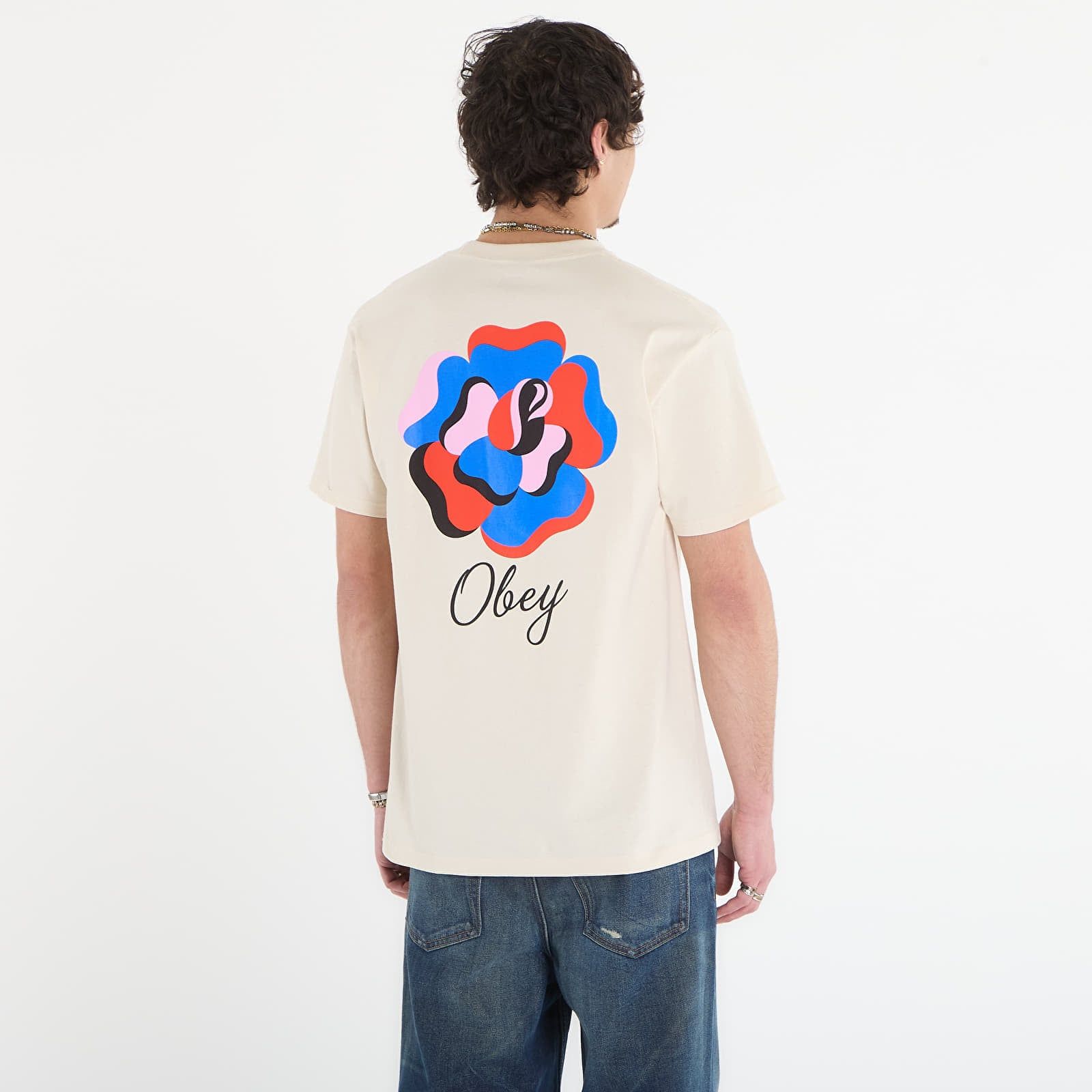 T-shirt OBEY Paper Rose Cream XXL - OBEY Clothing - Modalova