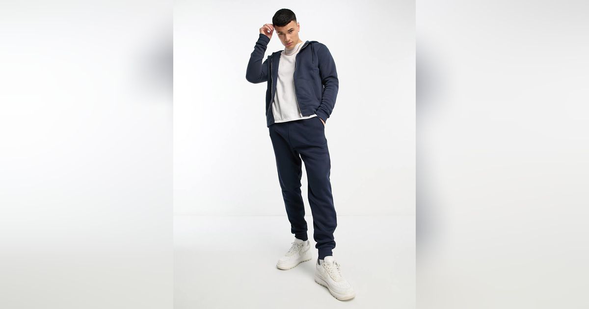 DTT - Ensemble survêtement avec sweat à capuche à enfiler et pantalon de  jogging - Noir