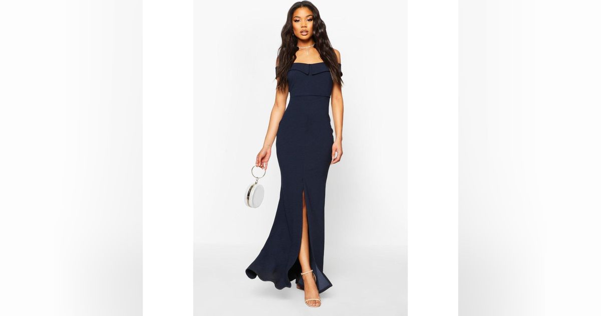 Robe Longue Fendue À Épaules Dénudées | Modalova