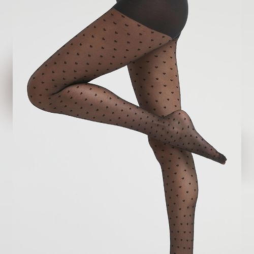 Collant Noir Fantaisie à plumetis pour femme DIM Perfect