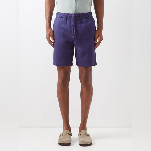 Short en coton et lin mélangés Frescobol Carioca pour homme en coloris Bleu Homme Vêtements Shorts Bermudas 