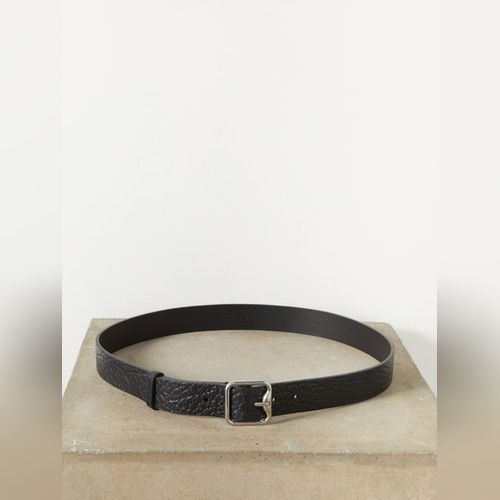 Ceinture de luxe - Ceinture épaisse Burberry en cuir noir avec logo