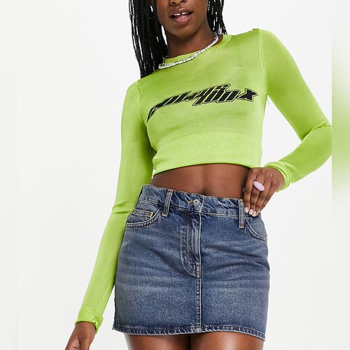 Femme Vêtements Shorts Shorts fluides/cargo Mini-jupe densemble à froufrous en tissu éponge à damier vert Collusion en coloris Vert 