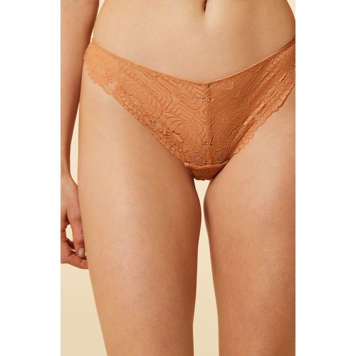 Tanga gainant taille haute détails dentelle - Maintien médium