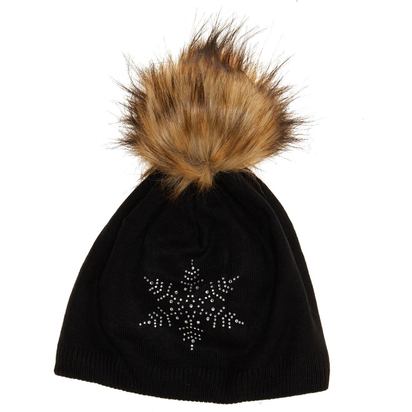 HL19 Miuno/® Bonnet /à pompon en fourrure synth/étique Chaud En tricot Pour lhiver
