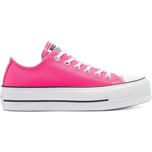 converse plateforme rose